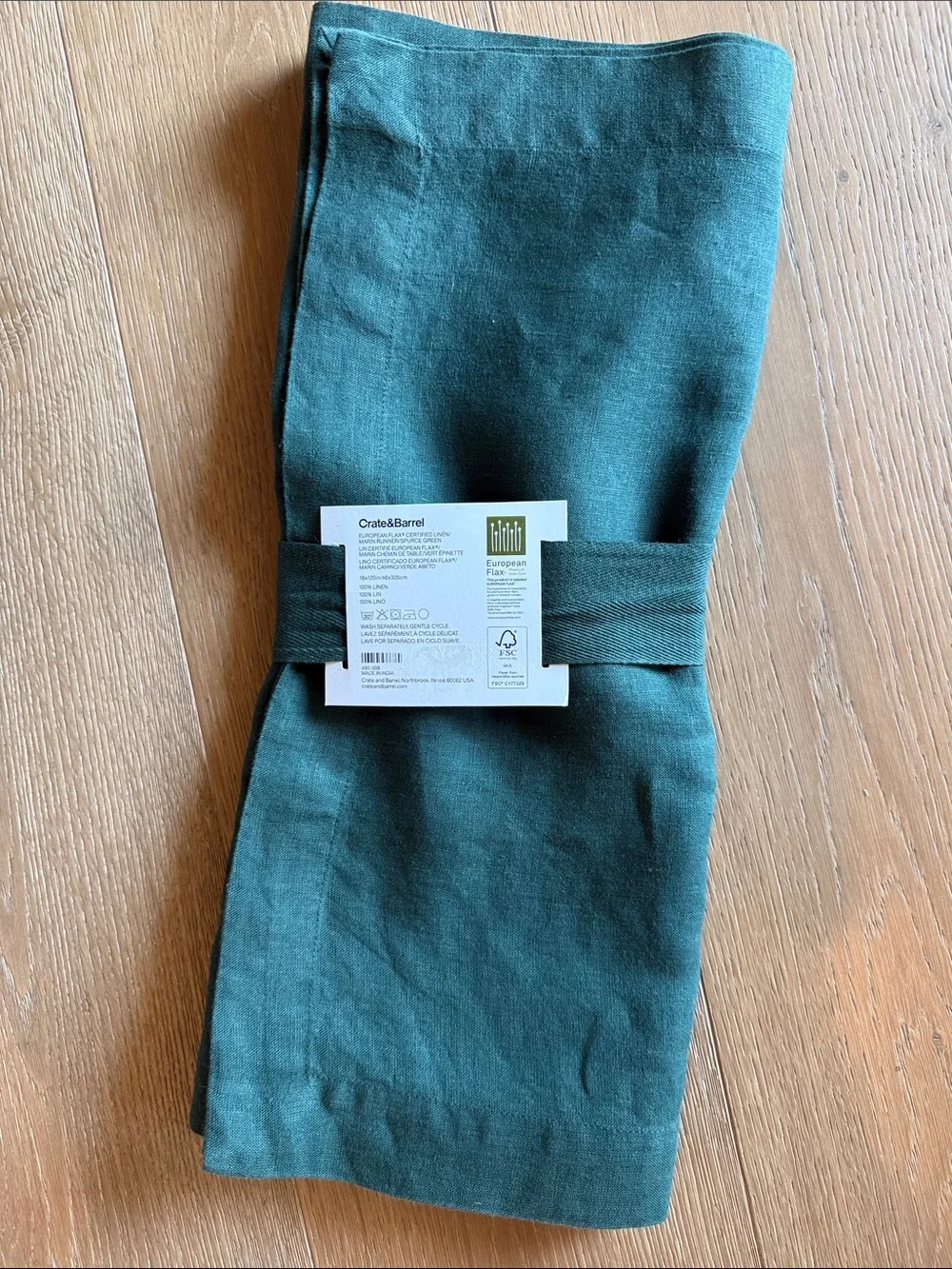 Crate&Barrel Marin European Flax Linen Table Runner